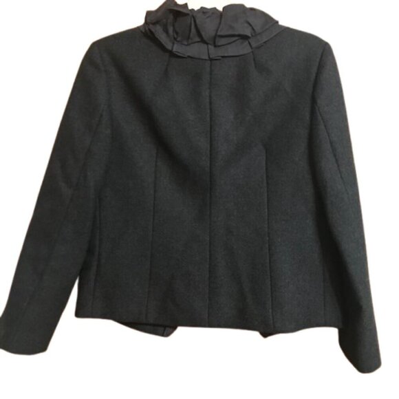 J.Crew Women's Chimera Gray & Black Wool Silk Lapel Blazer Jacket Size 2 - Picture 7 of 10